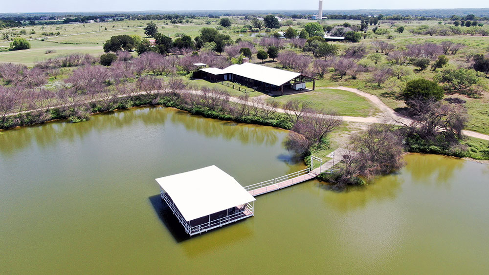 ranch pond and visitor center